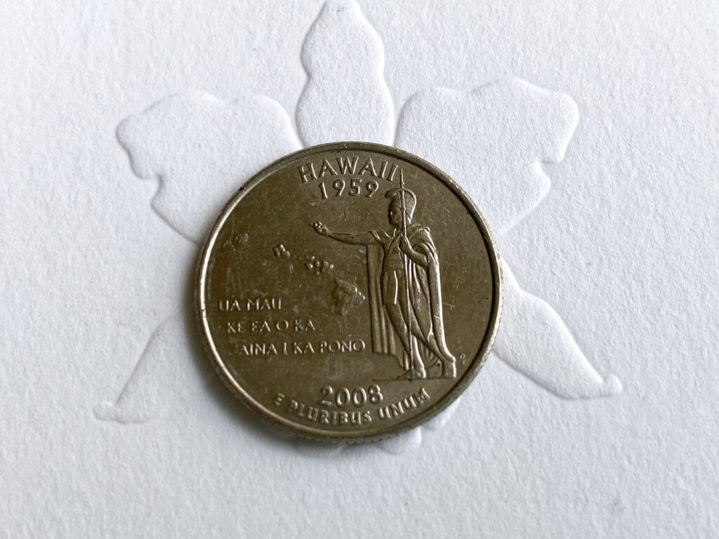 ハワイの25セント硬貨はカメハメハ大王 Nobbyland Hawaii